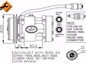 KOMPRESSOR KLIMAANLAGE DAF XF95 09.02-: 1251063